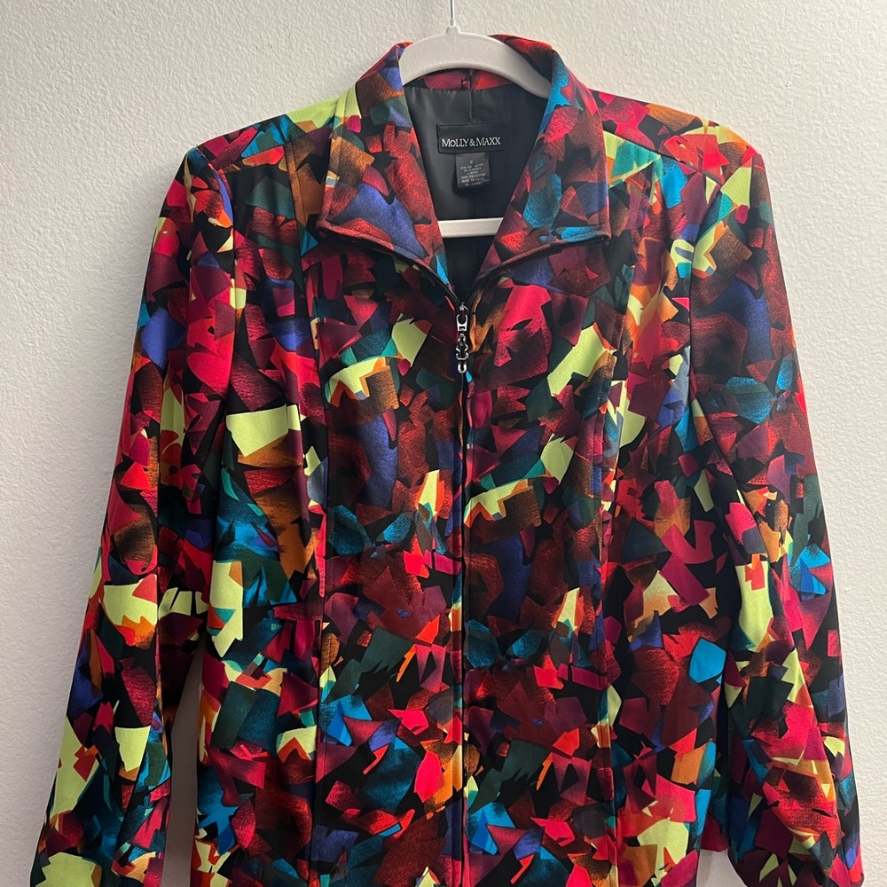Colorful Abstract Molly & Maxx Zip-Up Jacket